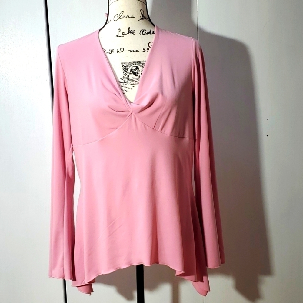 Mkm Designs|Pink Babydoll Cut Out Back Top Mod Career Womens Sz.XL